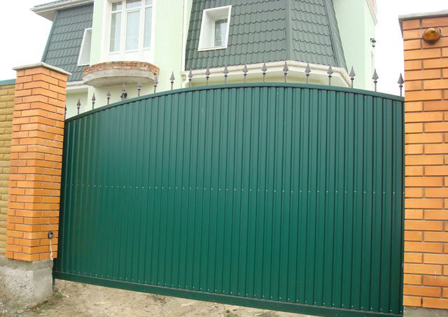 Откатные ворота из профлиста