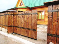 Деревянные откатные ворота